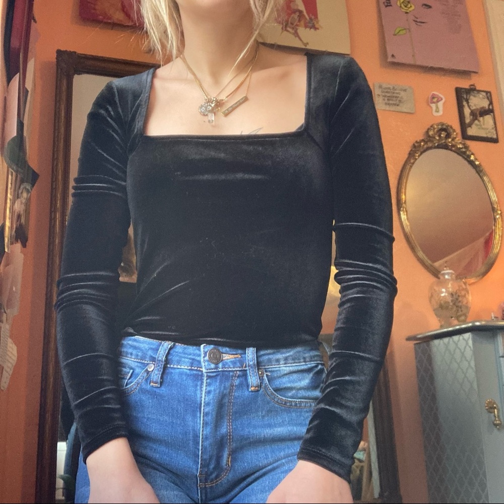 Black Velvet Long sleeved shirt